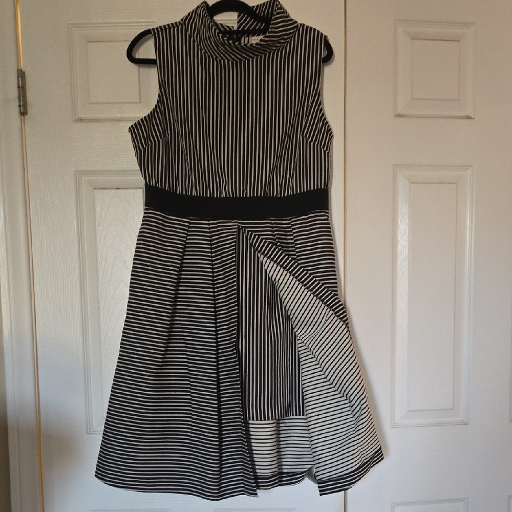 Eva Mendes for New York & Company Black and White Striped Dress